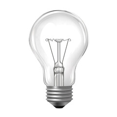 3D Render of a Shiny Chrome Light Bulb on Transparent Background