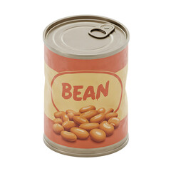 3D Model of a Can of Baked Beans with Red and Yellow Label
