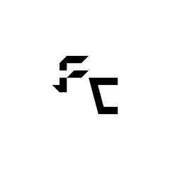 Obraz premium Initial square concept FC cool minimalist logo sporty style monogram Alphabet