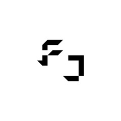 Obraz premium Initial square concept FJ cool minimalist logo sporty style monogram Alphabet