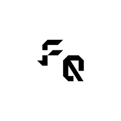Obraz premium Initial square concept FQ cool minimalist logo sporty style monogram Alphabet