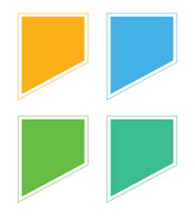 A vector set features colorful and blank paper stickers, ideal as labels or notes for business design with shadow effects