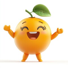 cute cartoon naranjilla fruit character isolated 3D render on white background 