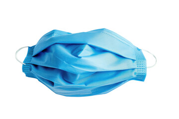Medical mask depiction on a plain background showing details and texture of the material used for personal protection against illnesses
