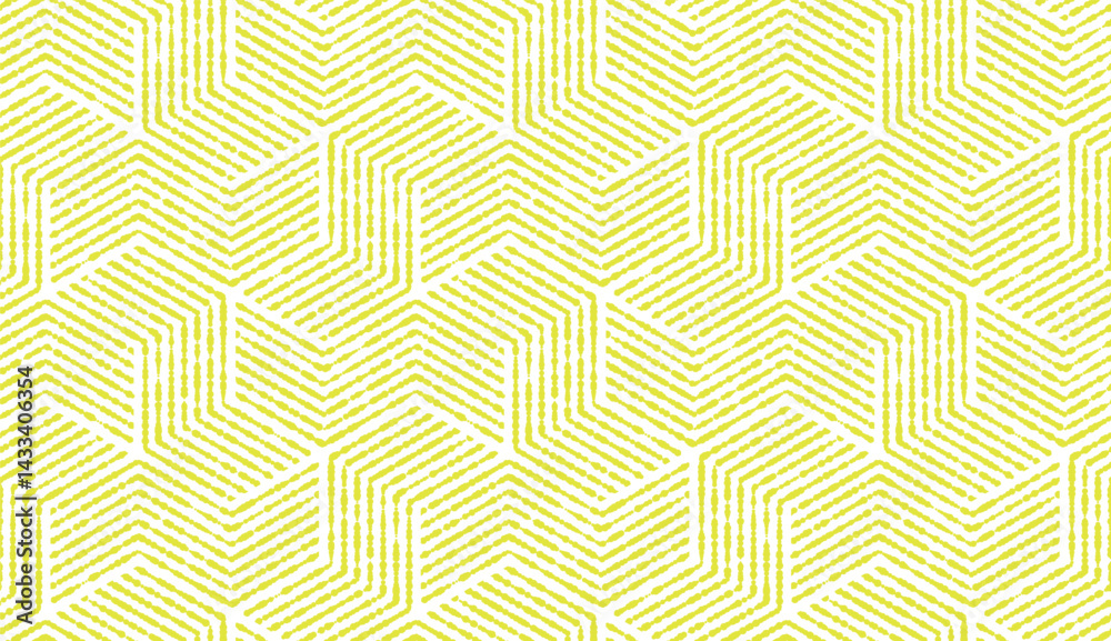 Aufkleber Abstract geometric pattern with stripes, lines. Seamless vector background. White and yellow ornament. Simple lattice graphic design