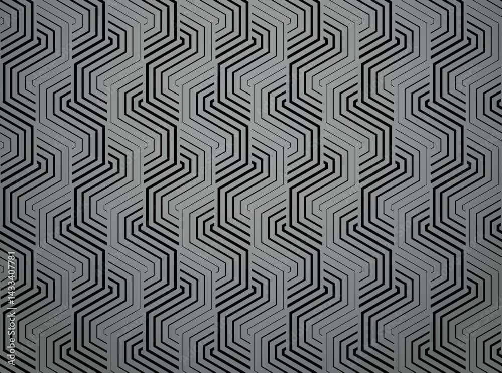 Poster abstract geometric pattern with stripes, lines. seamless vector background. gray and black ornament.