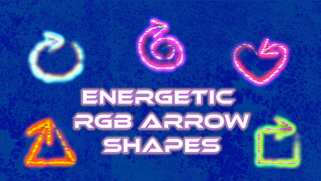 Energetic RGB Arrow Shapes