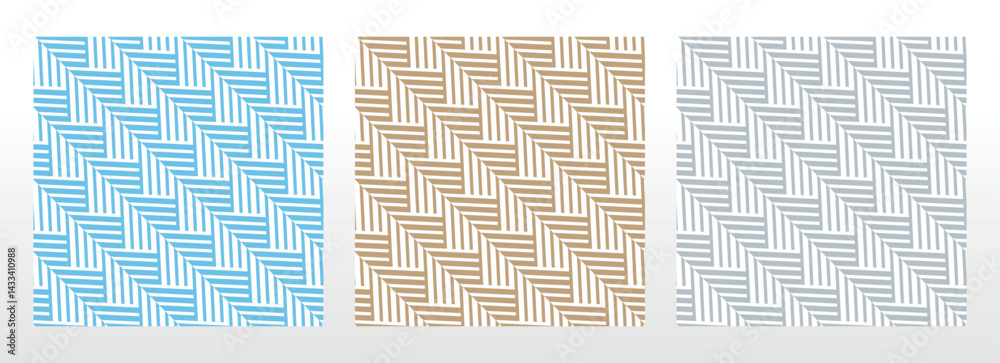 Leinwandbilder Set of abstract geometric patterns. Seamless vector backgrounds. Colored ornaments Graphic modern patterns Simple lattice graphic design