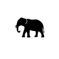 Elephant Black And White Silhouette Vector