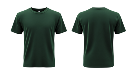 Professional Dark Green T-Shirt Mockup Front and Back View