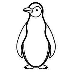 Penguin Silhouette Line Art