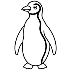 Penguin Silhouette Line Art