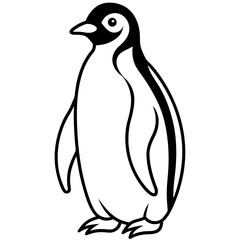 Penguin Silhouette Line Art