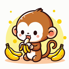 vector image of a cute monkey