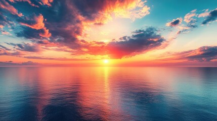 Fototapeta premium Sunset over tranquil ocean (1)