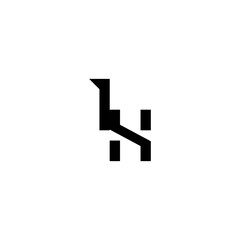 Fototapeta premium Initial square concept sporty style monogram Alphabet cool minimalist logo IH