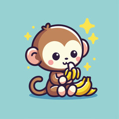 Fototapeta premium vector image of a cute monkey