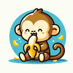 vector image of a cute monkey
