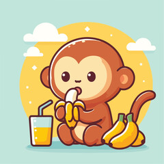 vector image of a cute monkey