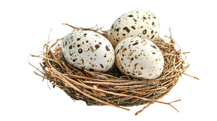 Obraz premium Bird Nest on White Background: Professional Image Usage for Designs