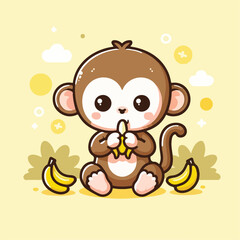 Fototapeta premium vector image of a cute monkey