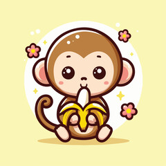 vector image of a cute monkey