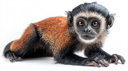 Fototapeta premium Playful Monkey Isolated on White Background for Creative Projects and Designs