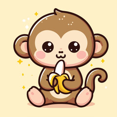 Fototapeta premium vector image of a cute monkey