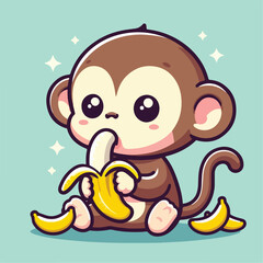 vector image of a cute monkey