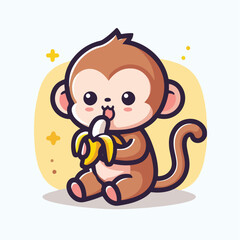 Fototapeta premium vector image of a cute monkey