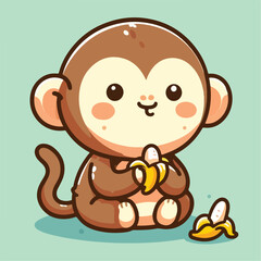 vector image of a cute monkey