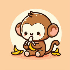 vector image of a cute monkey