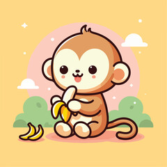 Obraz premium vector image of a cute monkey