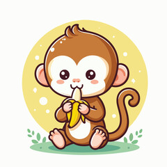 vector image of a cute monkey