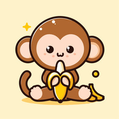Fototapeta premium vector image of a cute monkey