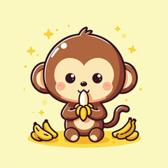 vector image of a cute monkey