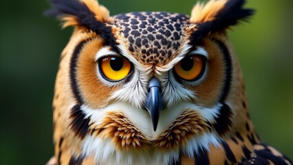 Close-Up Portrait Of An Eagle Owl