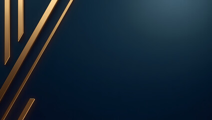 Abstract Gold and Navy Blue Background: A sleek and sophisticated backdrop featuring intersecting gold lines on a deep navy blue surface, creating a modern and elegant visual.