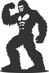 Vector silhouette of a bigfoot