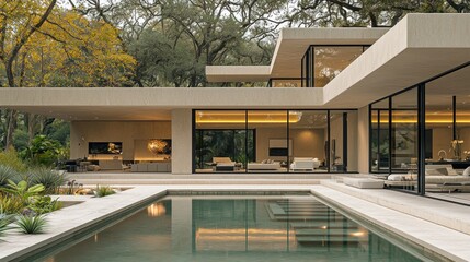 Modern Luxury Home with Infinity Pool and Lush Landscaping