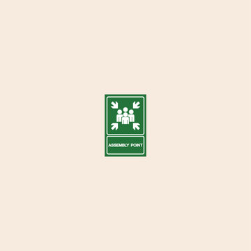 Assembly Point Symbol icon flat vector design.