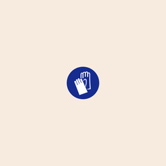 Wear Hand Protection Symbol icon flat vector design.