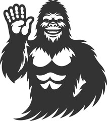 Vector silhouette of a bigfoot