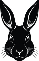 black rabbit vector illustration