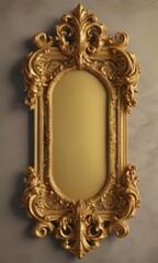Intricate gold baroque scroll frame, vintage style  ,  background,  flourish