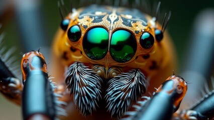 Macro Portrait Of A Jumping Spider