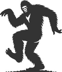 Vector silhouette of a bigfoot