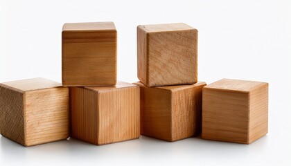 wooden cubes isolated on a white