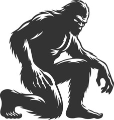 Vector silhouette of a bigfoot