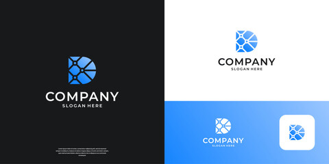 Letter D logo design vector. Modern mark for business company and technology.